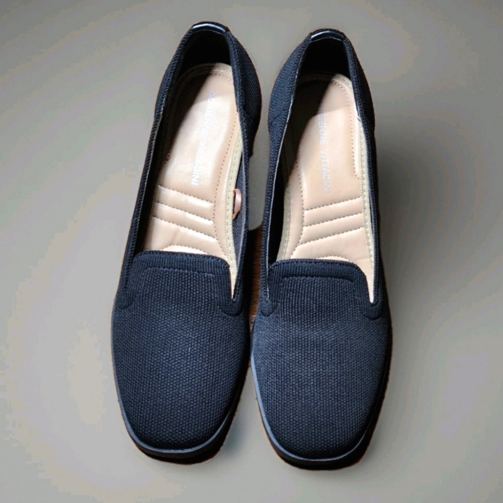 Adrienne Vittadini “Brittiny” Black Knit Block Heel Pumps – Size 8M - Picture 3 of 12